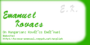 emanuel kovacs business card